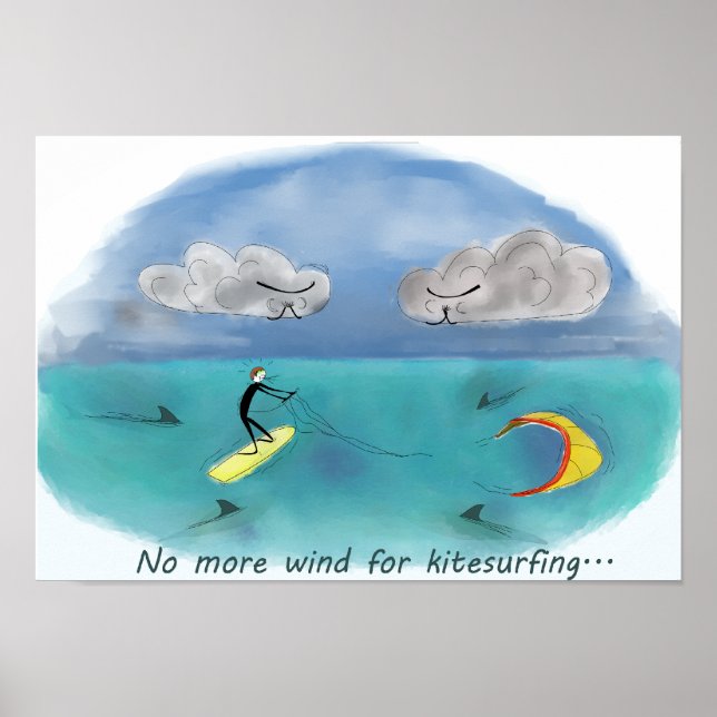 No more wind for kitesurfing poster (Vorne)
