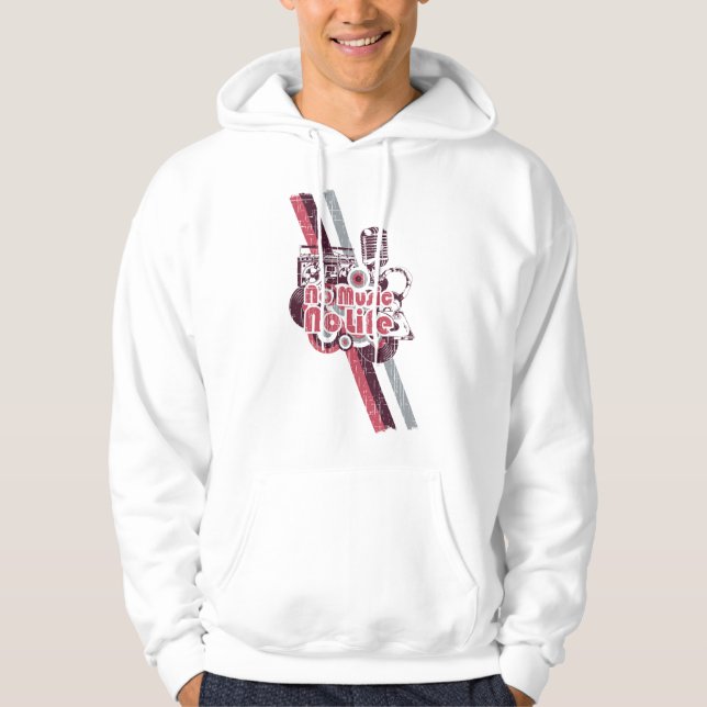 No Music No Life - Retro Vibes für Musikfans Hoodie (Vorderseite)