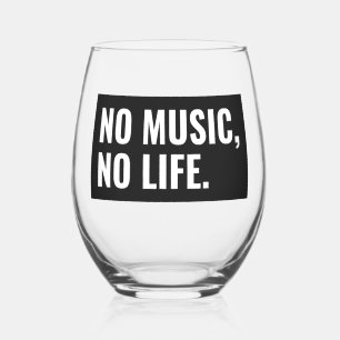 No Music No Life Stielglas – Minimalistisch Weinglas Ohne Stiel