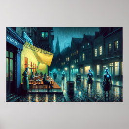 "No Need for Art" (Café Terrace Noir) Poster