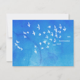 "No net ensnares me" + Vögel (weiß auf blau) Postkarte