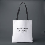 No Notifications Allowed Minimalist Canvas<br><div class="desc">Carry your offline tools with intent. A durable canvas tote bag featuring a bold,  centered design for the professional who transports their work assets with precision.</div>