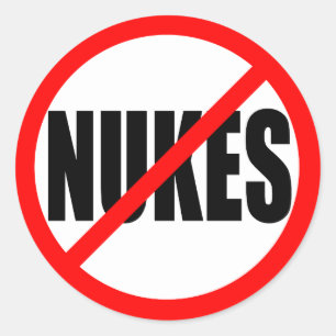 "NO NUKES" RUNDER AUFKLEBER