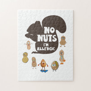 No Nuts I'm Allergic Peanut Allergy Awareness Puzzle
