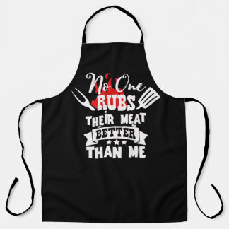 No One Rubs His Meat Funny BBQ Apron | Grill Gift Schürze