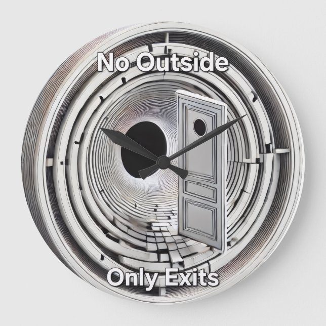 No outside only exits Wall Clock Große Wanduhr (Vorderseite)
