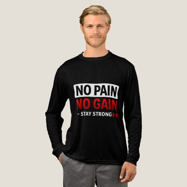No Pain No Gain Gym Motivation T-Shirt Fit Tri-Blend Shirt (Volle Vorderseite)