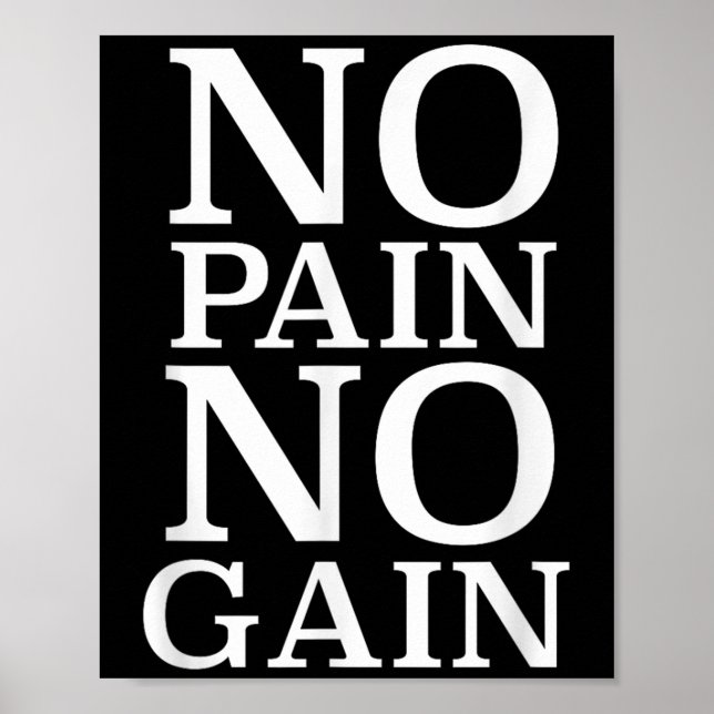 No Pain No Gain Motivation  Poster (Vorne)