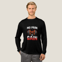 "No Pain No Gain Motivierend Gym T - Shirt"