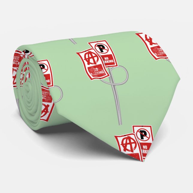 No parking anarchy sign krawatte (Gerollt)