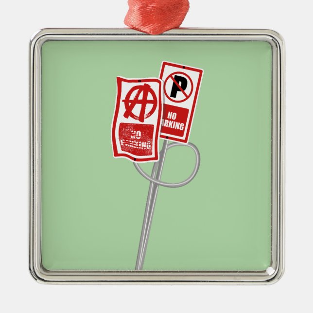No parking anarchy sign ornament aus metall (Vorne)