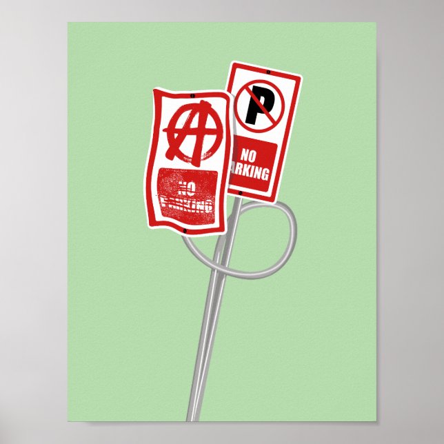 No parking anarchy sign poster (Vorne)