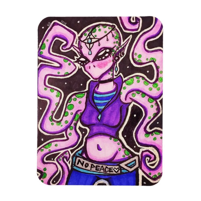 No Peace Alien Magnet (Vertikal)