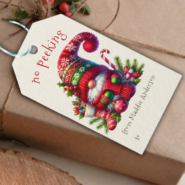 No Peeking Holiday Weihnachtsgnome Geschenkanhänger
