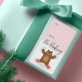 No Peeking Woodland Bear Snow Angel To From