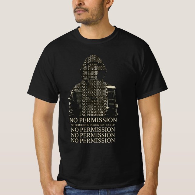No Permission Glitch Tee – DarkGG Minimalist  (Vorderseite)