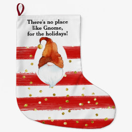 No Place Like Gnome Custom Christmas Stocking Großer Weihnachtsstrumpf