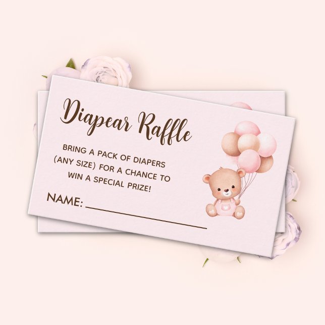 No podemos esperar mas Lindo oso Rosa Baby shower Begleitkarte (Von Creator hochgeladen)