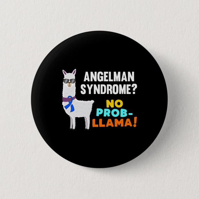 No Prob-Lama Angelman Syndrome Warrior Survivor A Button (Vorderseite)