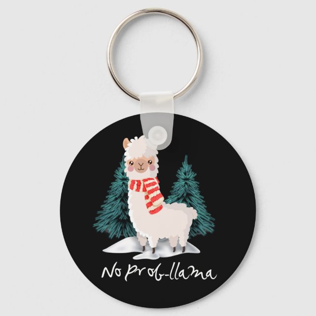 No Prob Lama Christmas Bestes Geschenk für Alpaca Schlüsselanhänger (Vorderseite)