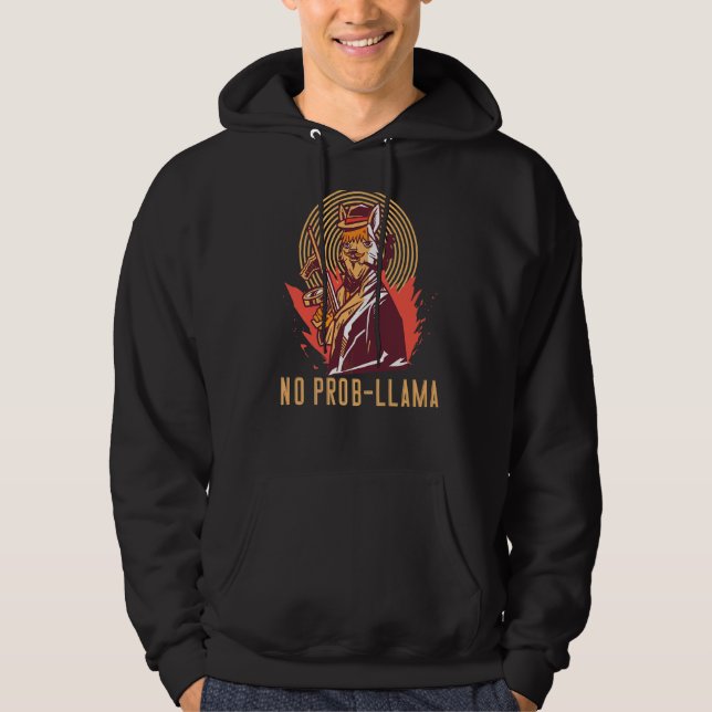 No Prob Llama Animal Niedlich Mafia Llama Hoodie (Vorderseite)