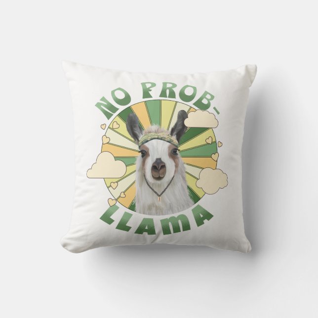 No Prob-Llama Boho Llama Kissen (Vorderseite)