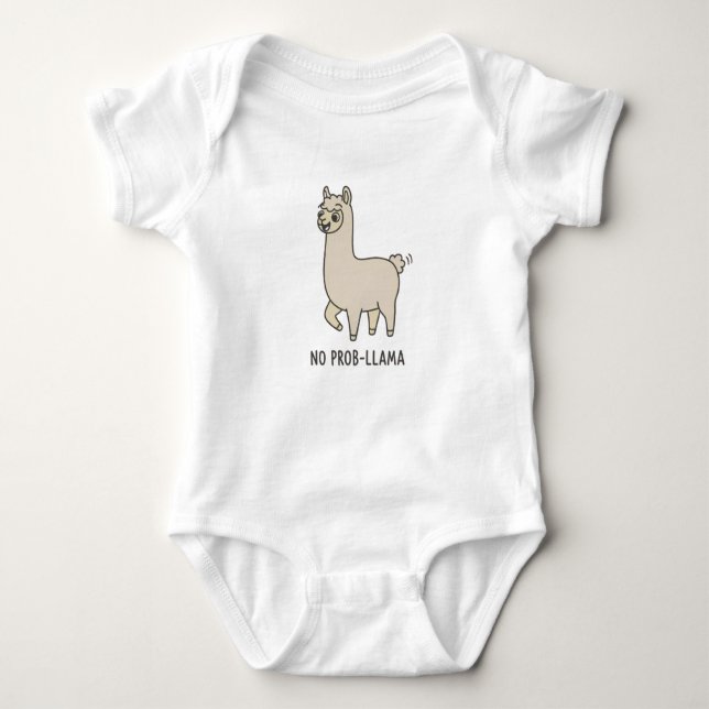 "No Prob-Llama" Cute Doodle - Chill Vibes! Baby Strampler (Vorderseite)