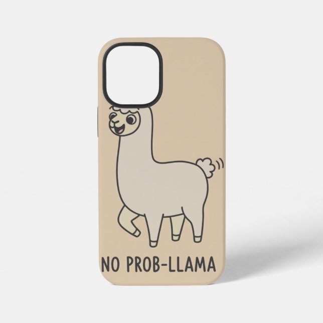 "No Prob-Llama" Cute Llama Doodle - Chill Vibe iPhone Hülle (Rückseite)