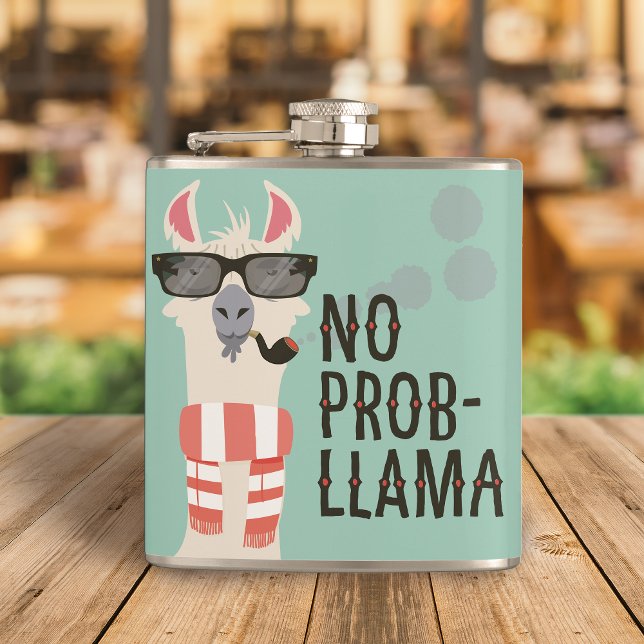 No Prob-Llama Flachmann (Llamas have a reputation of being very social, so grab a drink with this fun Llama hip flask.)