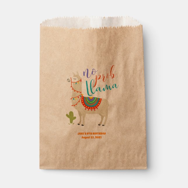 No Prob Llama Kraft Gevor Bag Geschenktütchen (Vorderseite)