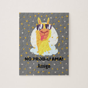 No-Prob-Llama Lustiges Süßes Lama mit Sternen Puzzle