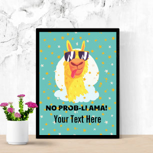 No-Prob-Llama Niedlicher Lama mit Sternen Poster