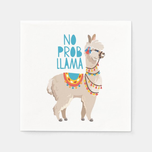 No Prob Llama Serviette (Vorderseite)