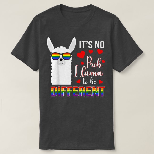 No Prob Llama To Be Gay Different Pride LGBT Mothe T-Shirt (Design vorne)
