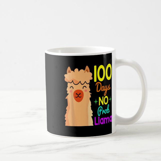 No Probllama 100 Days of School Niedlich 100 Day B Kaffeetasse (Rechts)