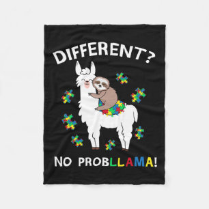 No Probllama Llama Sloth Puzzle Cool Autism Awaren Fleecedecke