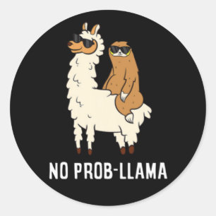 No Probllama Niedlich No Prob Llama Llama 209 V-Ne Runder Aufkleber