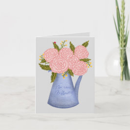 No rain no flowers watering can with flowers feiertagskarte