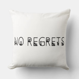 No Regrets black cats Schriftart Kissen