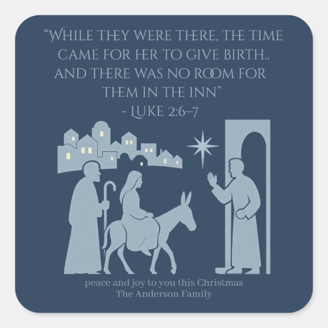 No Room at the Inn Sticker – Nativity Scene (Vorderseite)