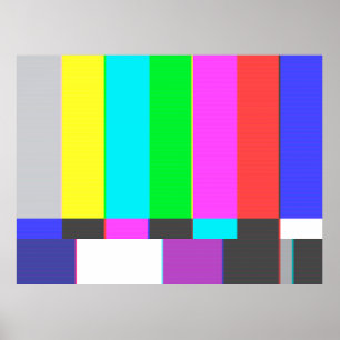 no signal tv screen with noise poster