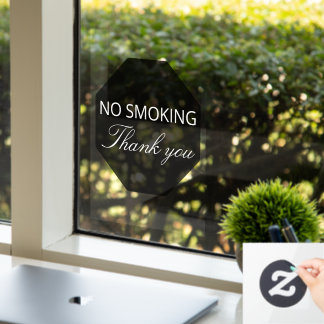 No Smoking Thank You Custom Window Cling Fensteraufkleber