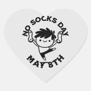 No Socks Day Celebration Herz-Aufkleber