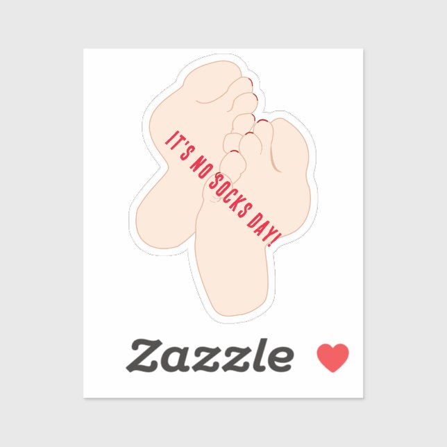 No Socks Day Feet Aufkleber (Blatt)