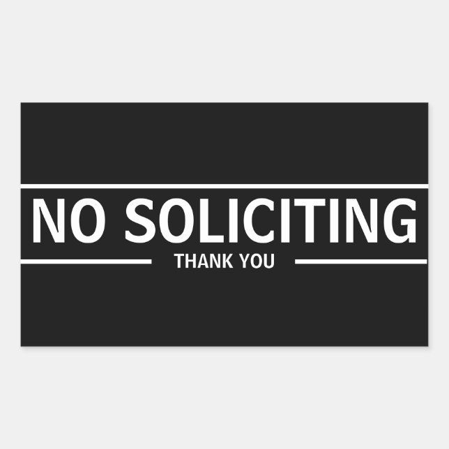NO SOLICITING RECHTECKIGER AUFKLEBER (Vorderseite)