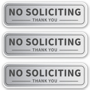 No Soliction Sign Pack 3 Aufkleber
