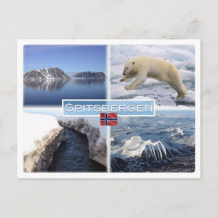 NO Spitzbergen - Svalbard - Fjord - Polarbär - Postkarte