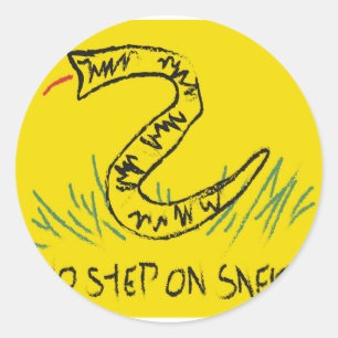 No Step On Snek Gadsden Flag Runder Aufkleber