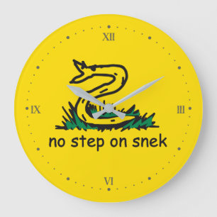 No step on snek memes Gadsden parody SnekRight Große Wanduhr