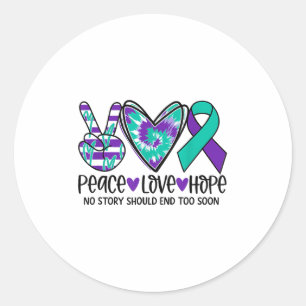 No Story Should end Too Soon Suicide Prevention Aw Runder Aufkleber